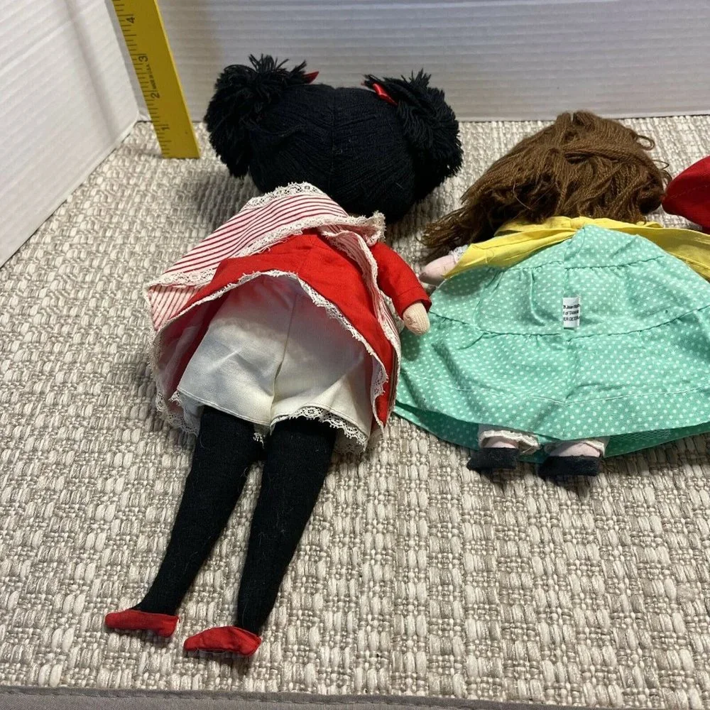 Vintage Set of 3 girl‎ female ragdolls